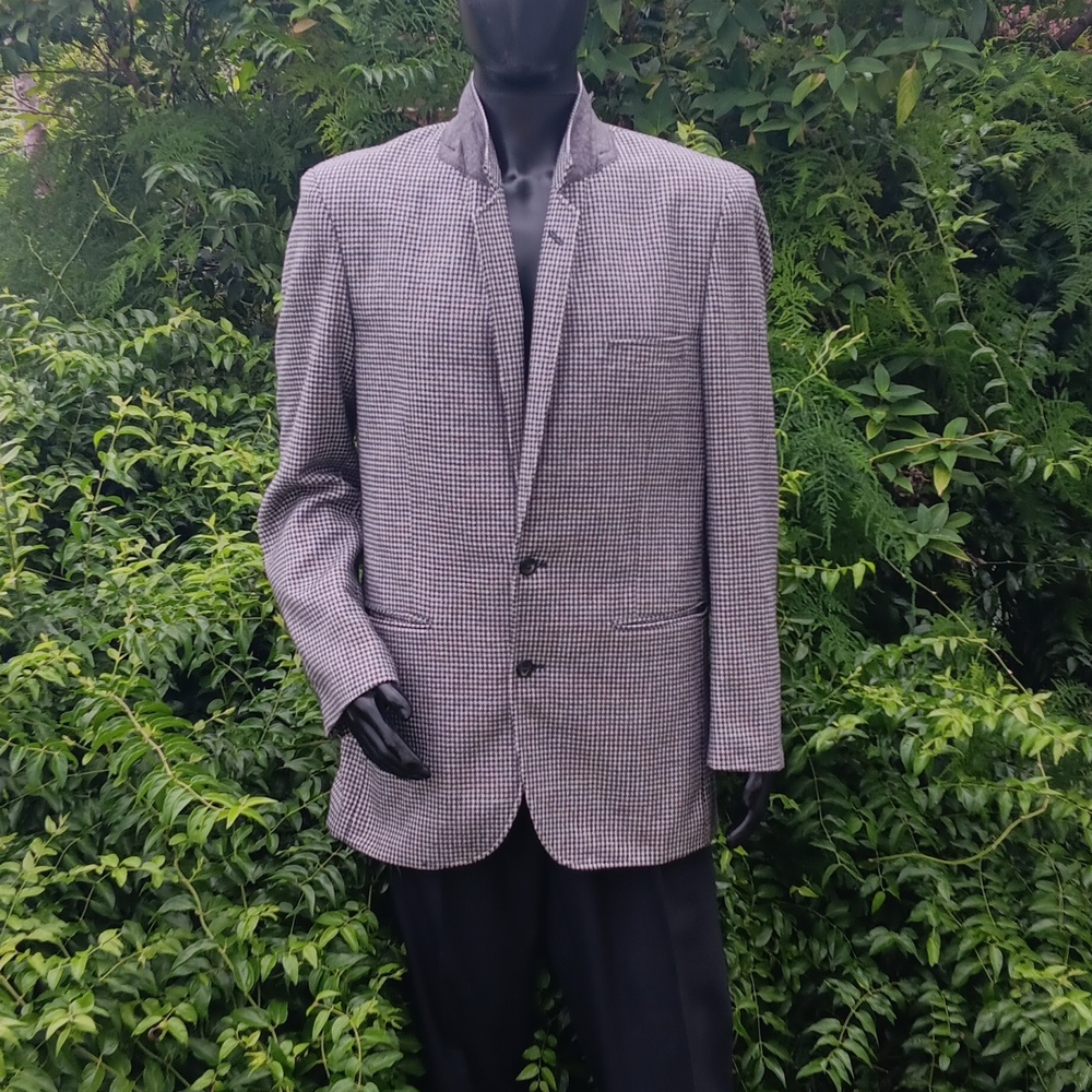 Oakton Ltd Men's Vintage Black & White Houndstooth Premium Blazer